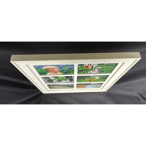 White Wall Picture Frame for Six 4 x 6 Photos 15 “ Square EX - Picture 4 of 5